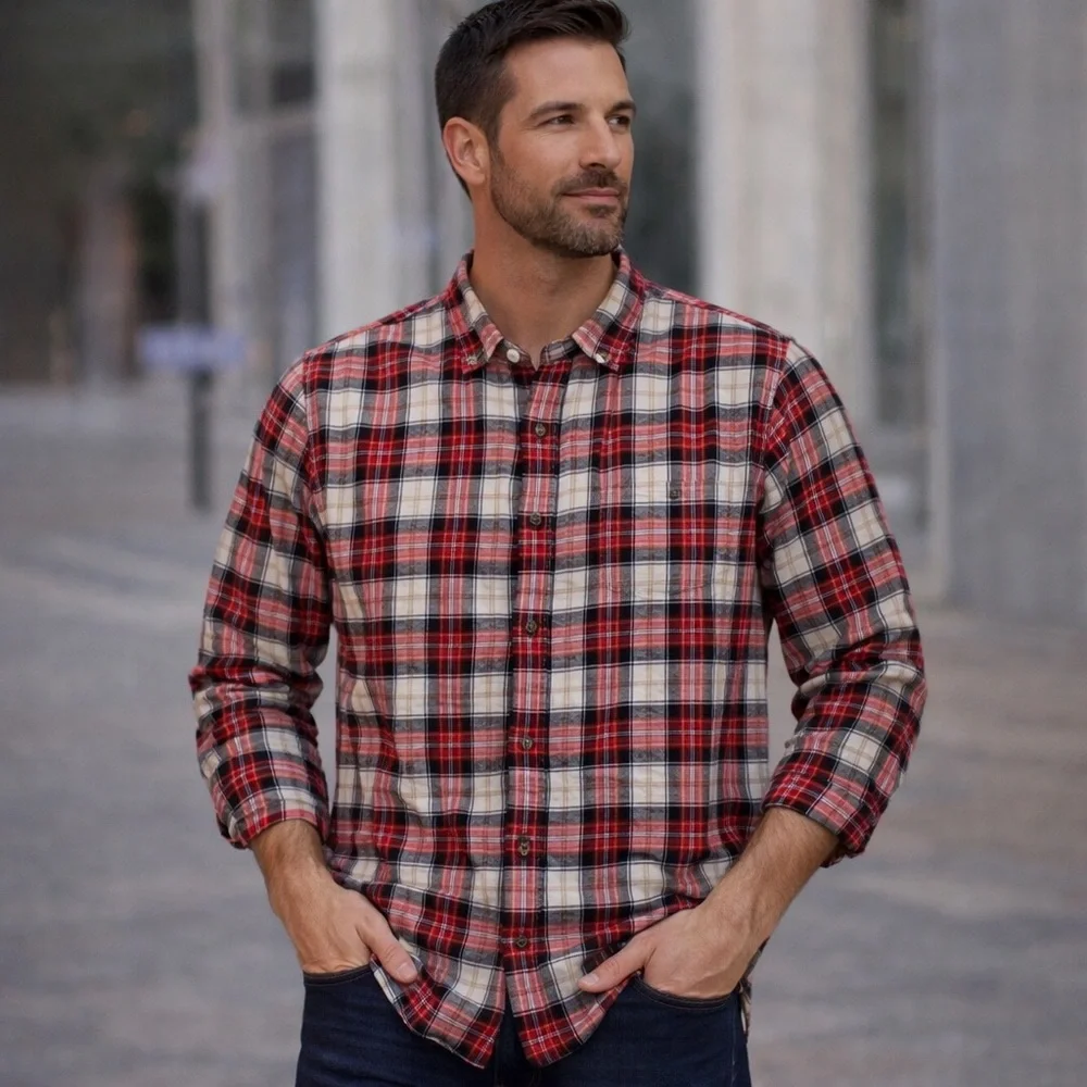 J.Crew Men's Flannel Plaid Shirt